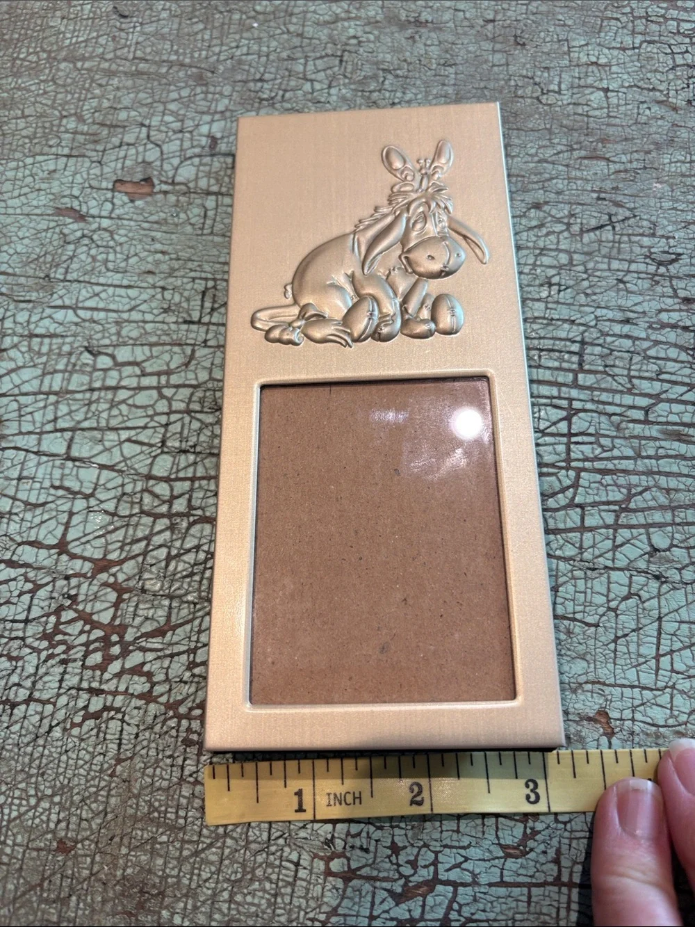 Vintage 2000 Disney Eeyore Silver Metal Mini Photo Frame Intercraft